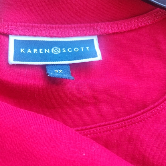 Karen Scott 100% cotton  short sleeves  top Size 3x - Picture 5 of 6